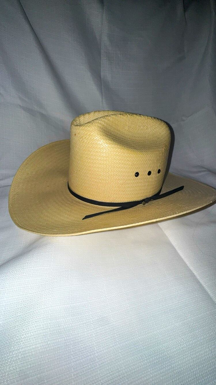 Vintage 1980s–90s Stetson Straw Cowboy Hat Men’s Size 7 56 Natural Western